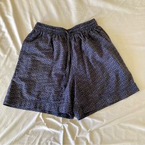 Vintage High Waisted Jenny Buchanan Elastic Waist Floral Shorts With Pockets